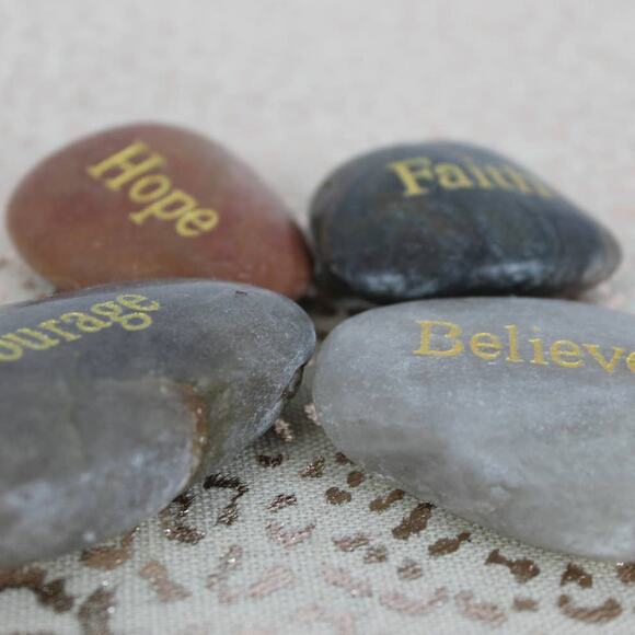 Affirmation Gift Stones Gold Tone Lettering - Picture 6 of 6
